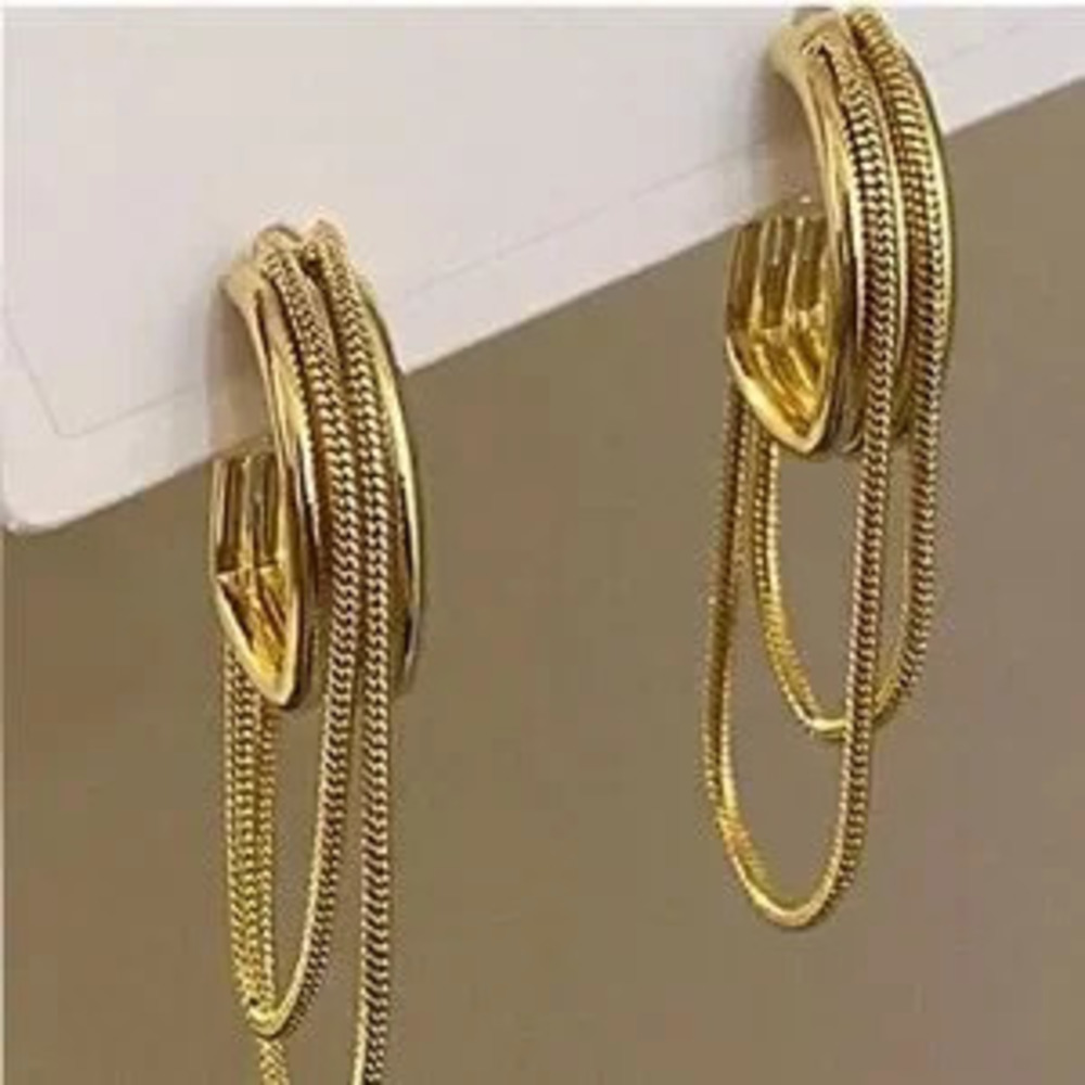 Seraphina Dual Chain Hoop Earrings